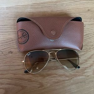 Brand new Ray Ban aviator sunglasses - light brown/gold